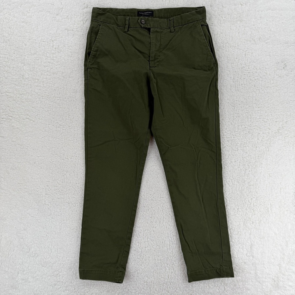 Banana Republic Pants Mens 31x30 Green Slim Tapered Fit Chino Stretch (31x27)